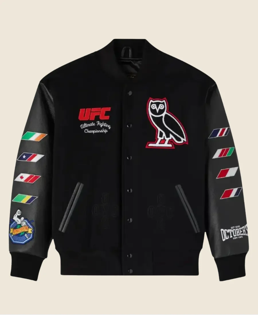 OVO X UFC Championship Varsity Jacket Front Image