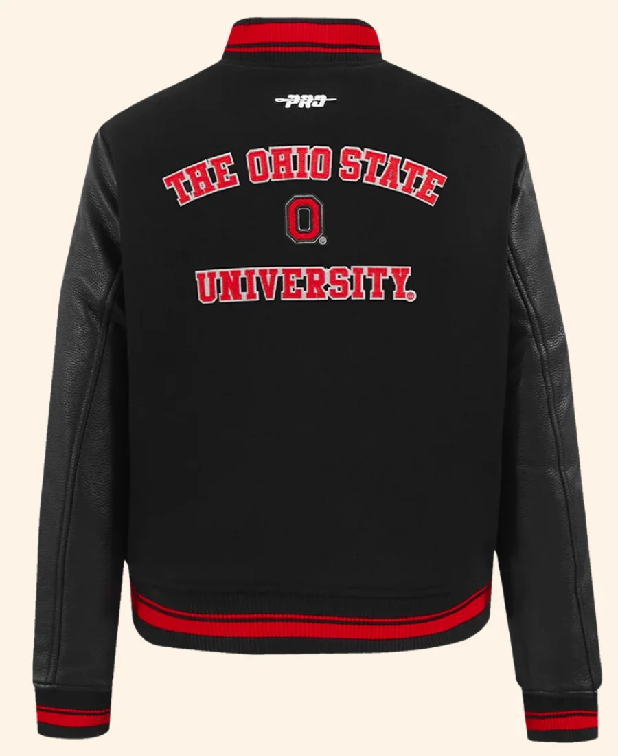 Ohio State University Letterman Varsity Jacket Back Image