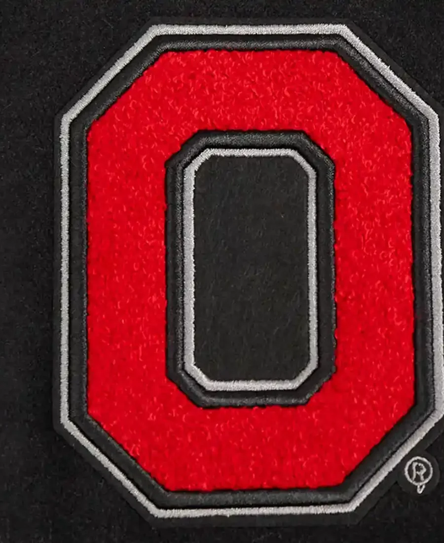 Ohio State University Letterman Varsity Jacket Black Image