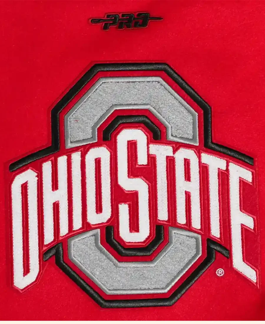 Ohio State University Letterman Varsity Jacket Red Image