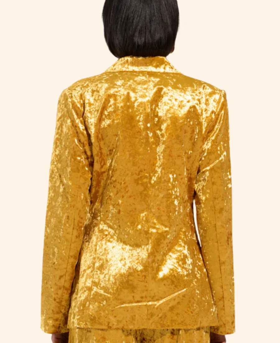 On Brand with Jimmy Fallon Azhelle Wade Velvet Blazer Back Image