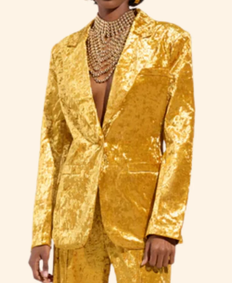On Brand with Jimmy Fallon Azhelle Wade Velvet Blazer Front Image