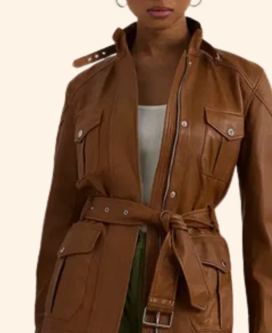 On Brand with Jimmy Fallon Emily Trent Leather Jacket