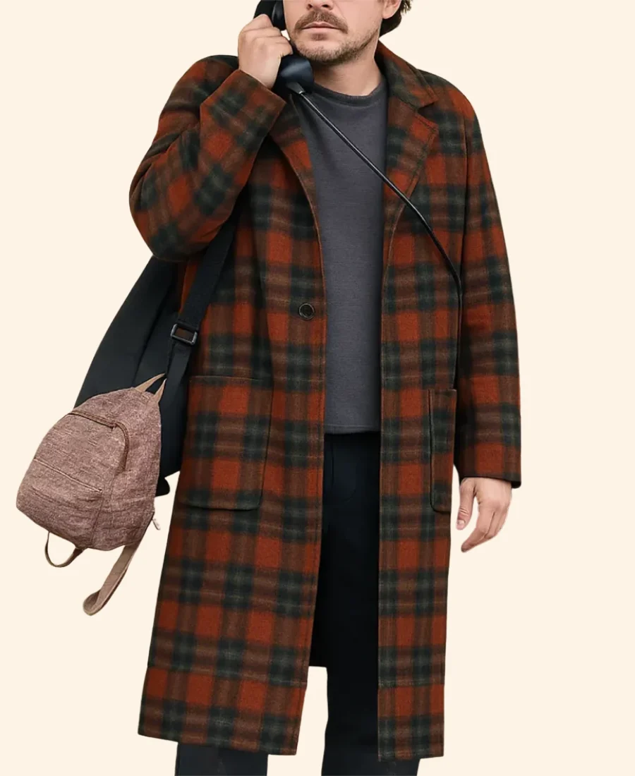 One Battle After Another 2025 Leonardo DiCaprio Coat Closure Front Image