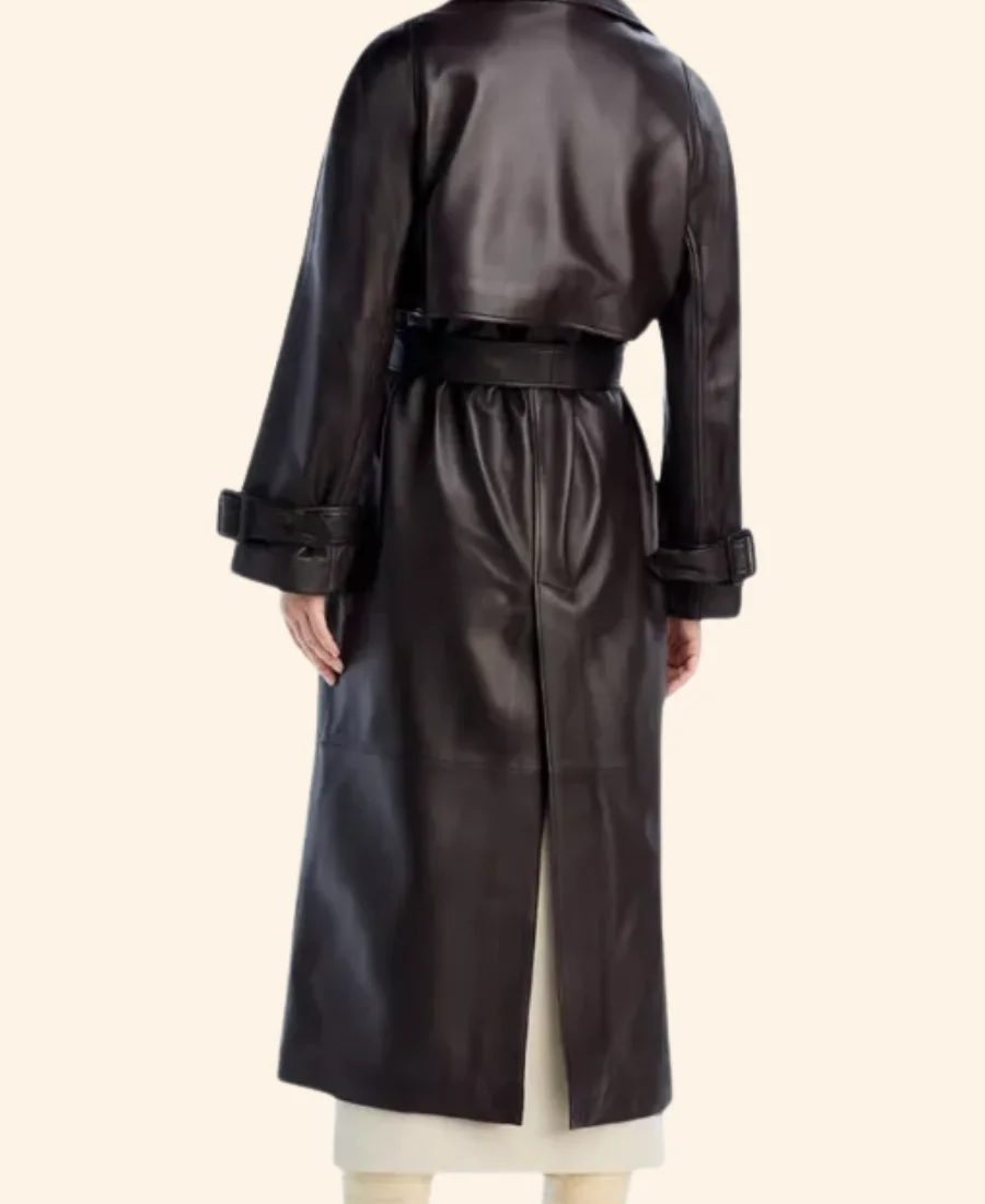 Only Murders In The Building S05 Mabel Mora Leather Trench Co back Imageat