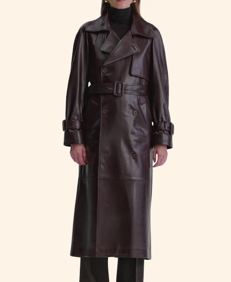 Only Murders In The Building S05 Mabel Mora Leather Trench Coat