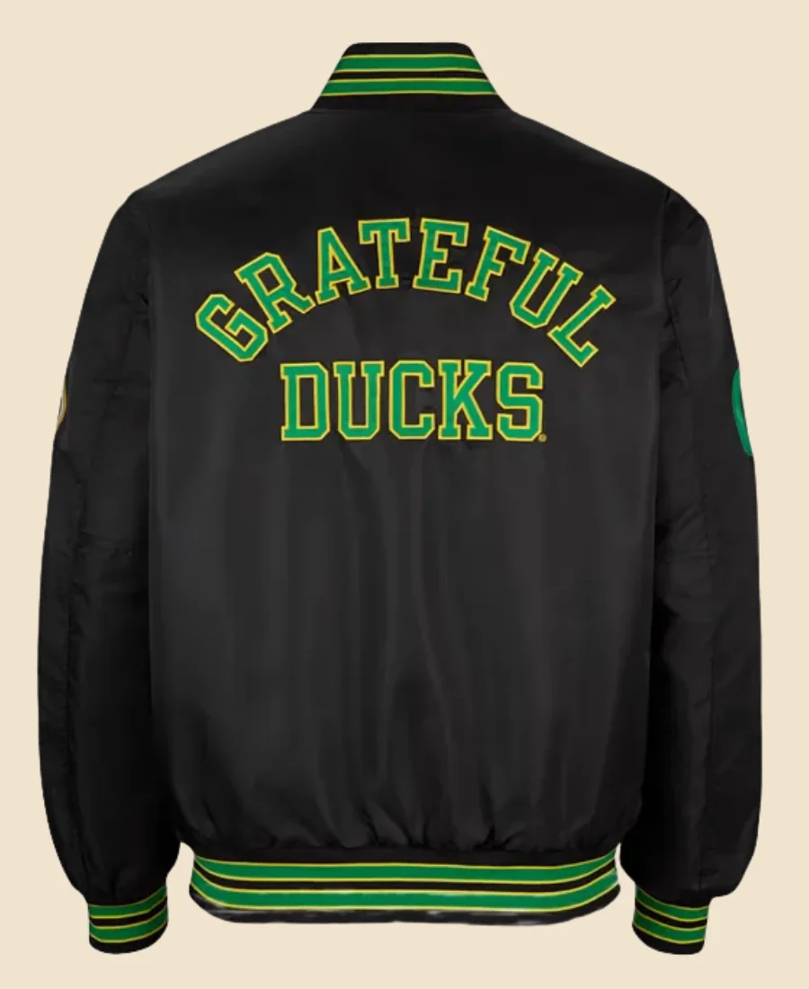 Oregon Ducks Dan Lanning Satin Varsity Jacket Back Image