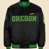 Oregon Ducks Dan Lanning Satin Varsity Jacket Front Image