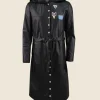 PUBG Leather Hooded Trench Coat Front Image