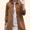 Paris Fashion Week 2026 Emma Watson Suede Leather Coat Front Image