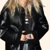Paris Fashion Week Cara Delevingne Leather Jacket Front Image