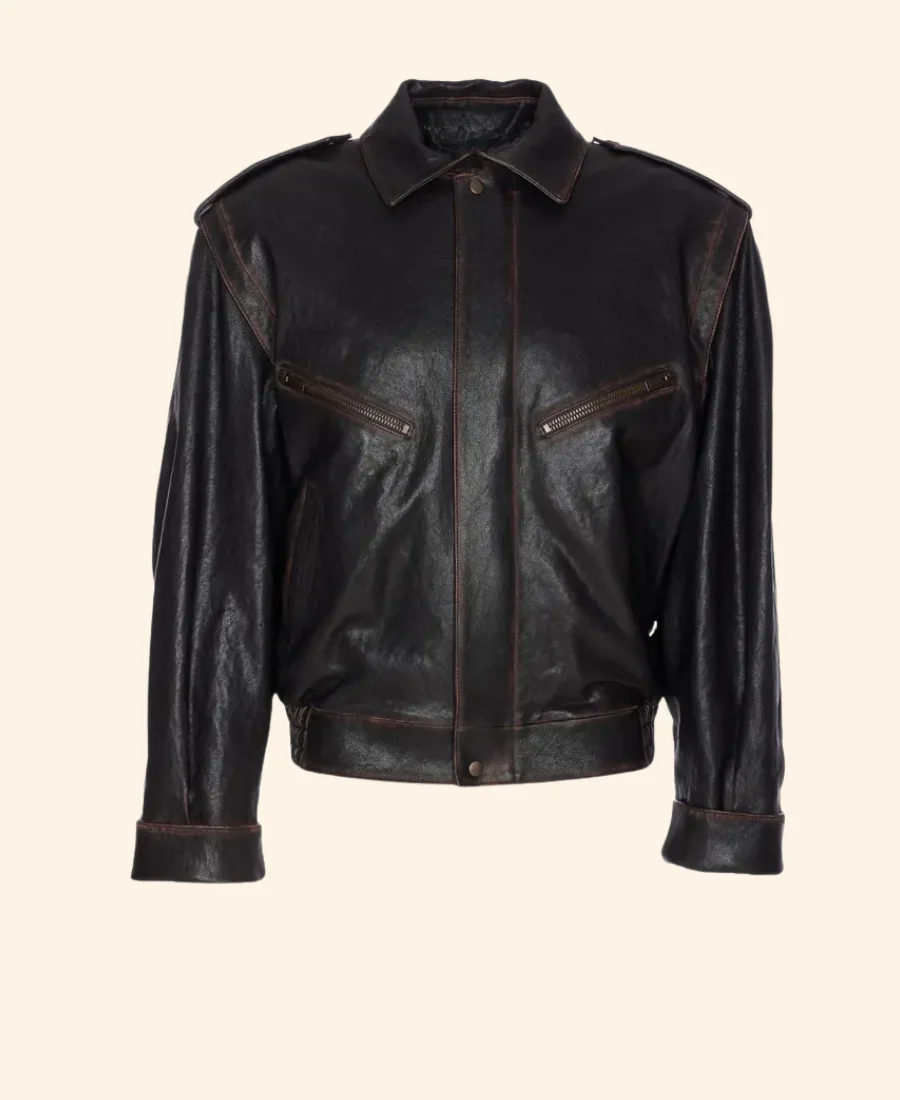 Paris Fashion Week Christopher Briney Leather Jacket Closure Image
