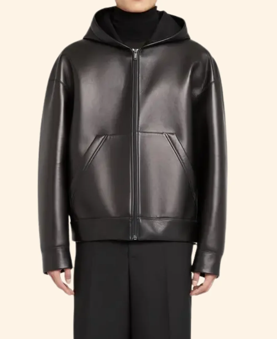Paris Fashion Week Teun Van Stein Leather Jacket Closure Image