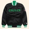 Philadelphia Eagles Black Varsity Jacket Front Image