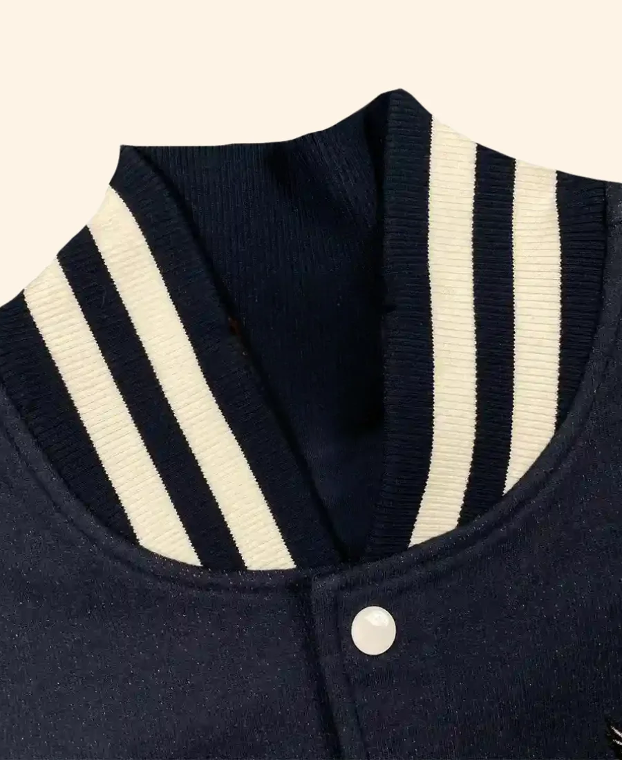 Philadelphia Eagles Grey Varsity Jacket Back Image