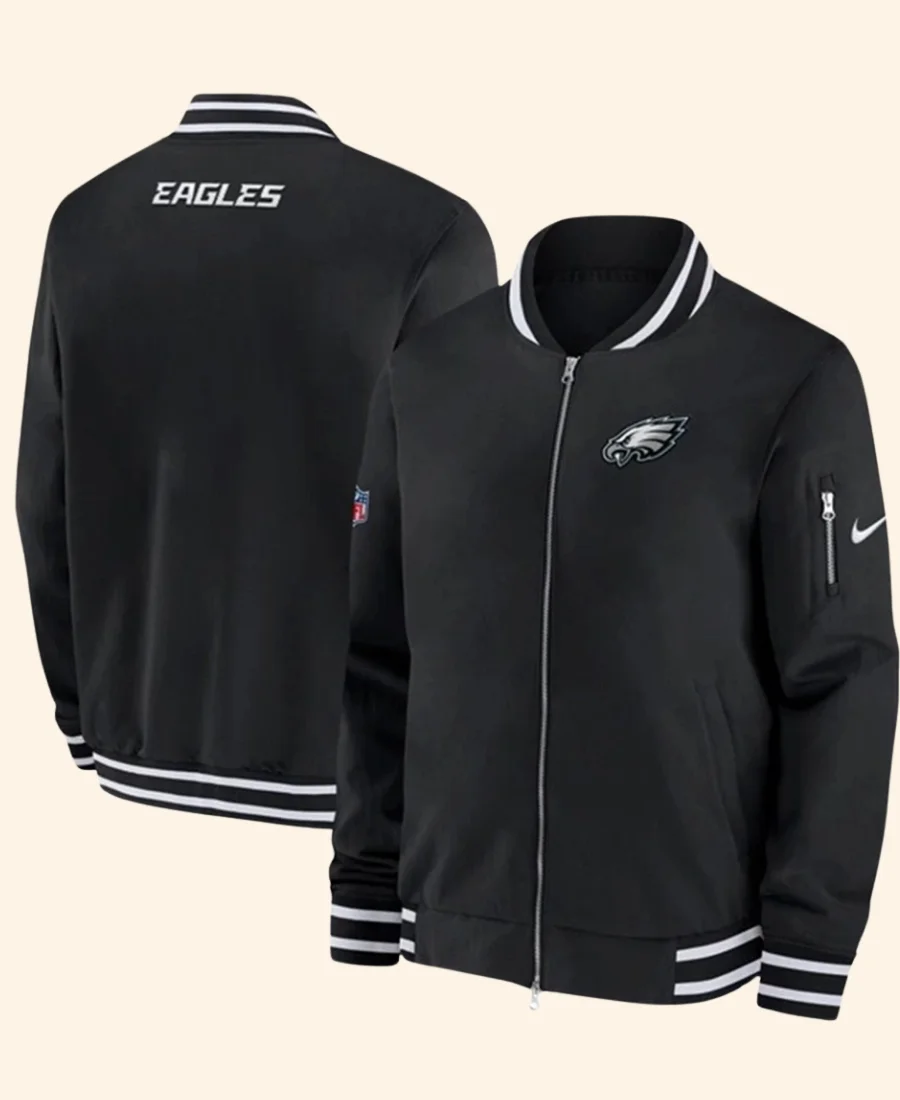 Philadelphia Eagles Kellen Moore Bomber Jacket Front & back Image