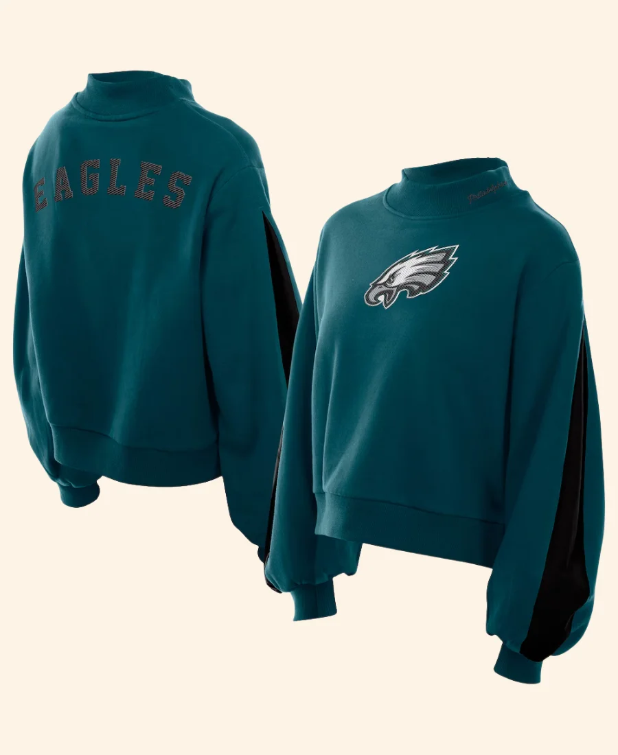 Philadelphia Eagles Mock Neck Sweatshirt Green Image