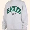 Philadelphia Eagles Mock Neck Sweatshirt Grey Front Image