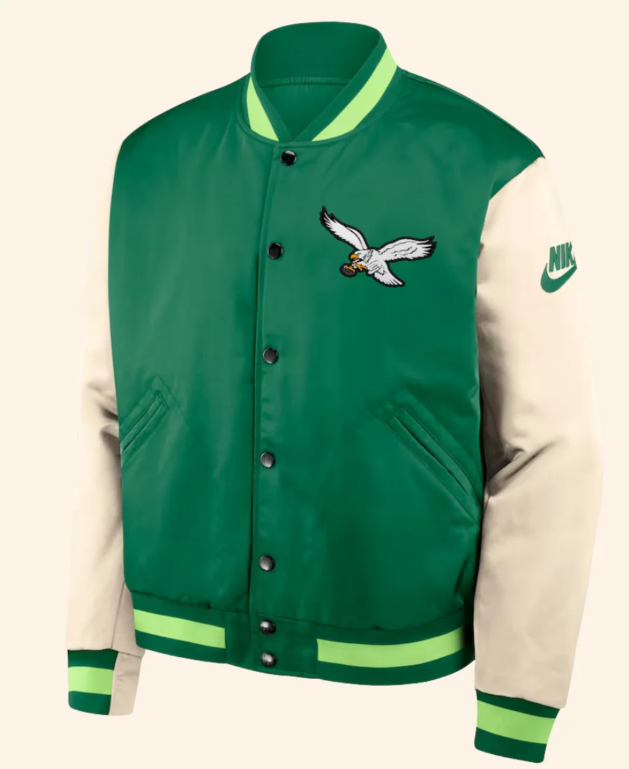 Philadelphia Eagles Rewind Legacy Varsity Jacket Front Image