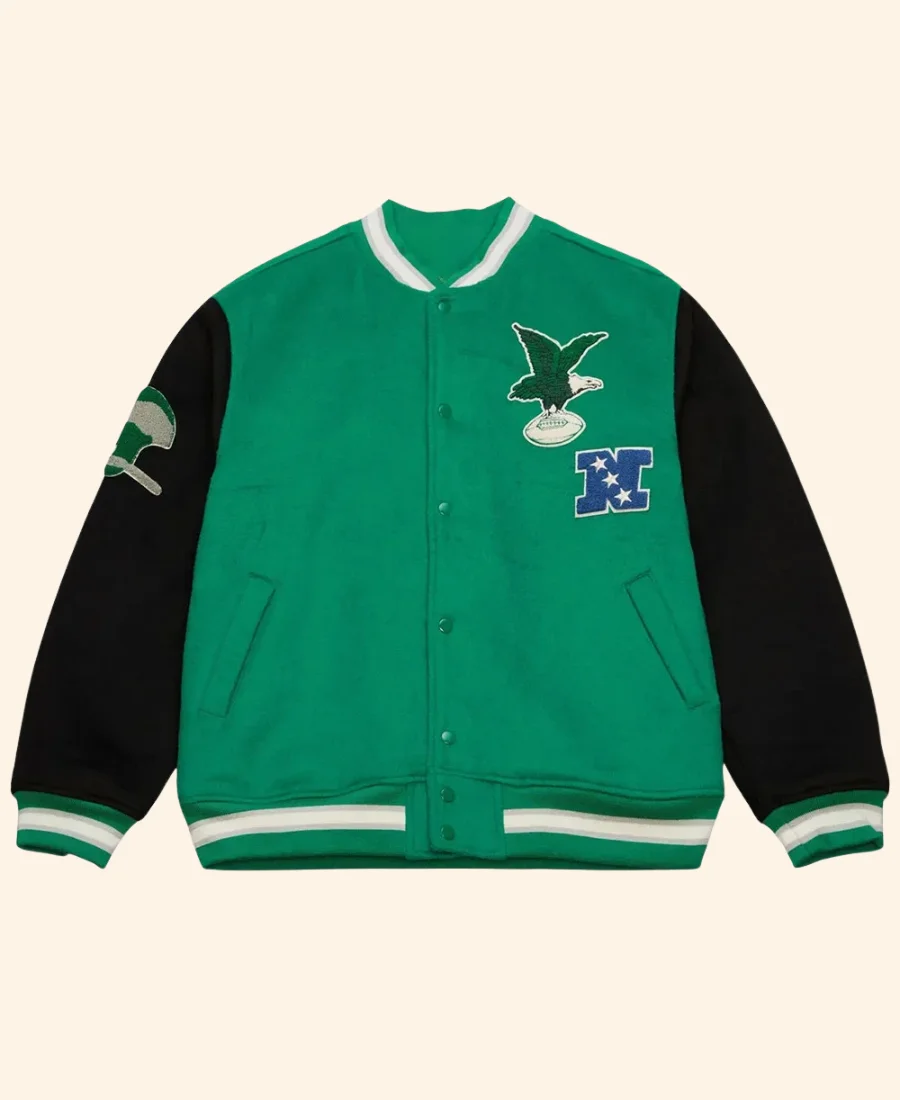 Philadelphia Eagles Team Legacy Varsity Jacket Front Image