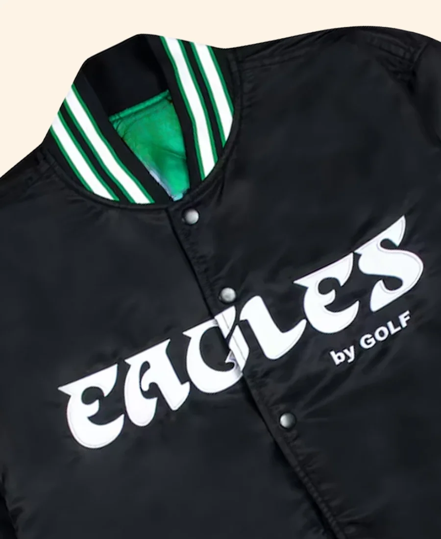 Philadelphia Eagles X Golf Wang Varsity Jacket Collar Image
