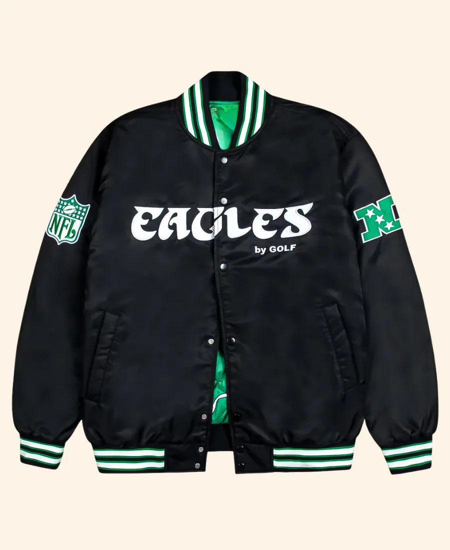 Philadelphia Eagles X Golf Wang Varsity Jacket Front Image