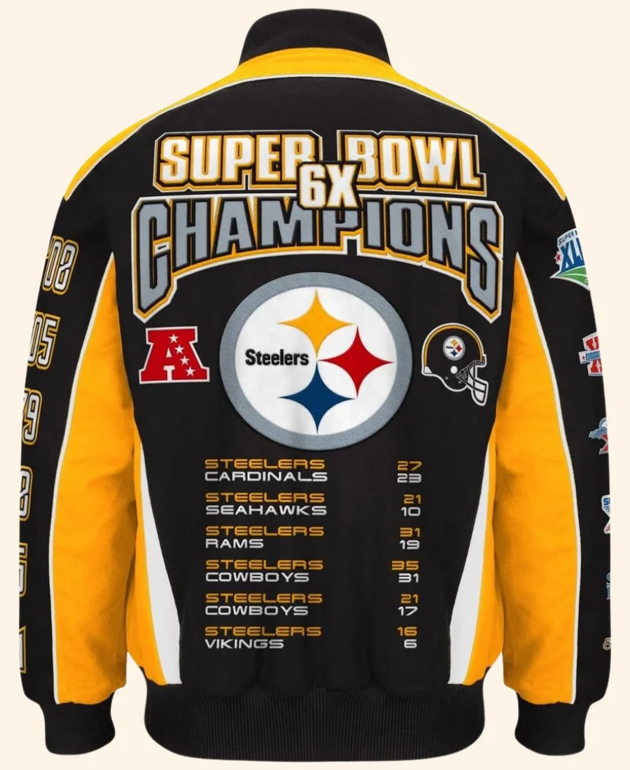 Pittsburgh Steelers Super Bowl Champions Jacket Back Image
