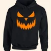 Pumpkin Face Halloween Hoodie Black Front Image