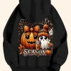 Pumpkin Halloween Season Hoodie Black Back Image