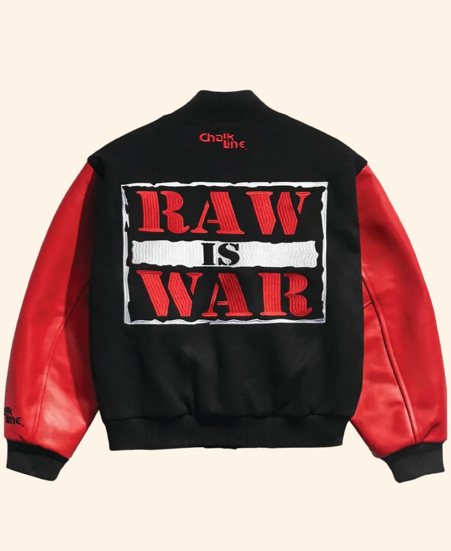 Raw Is War Varsity Jacket Back Image