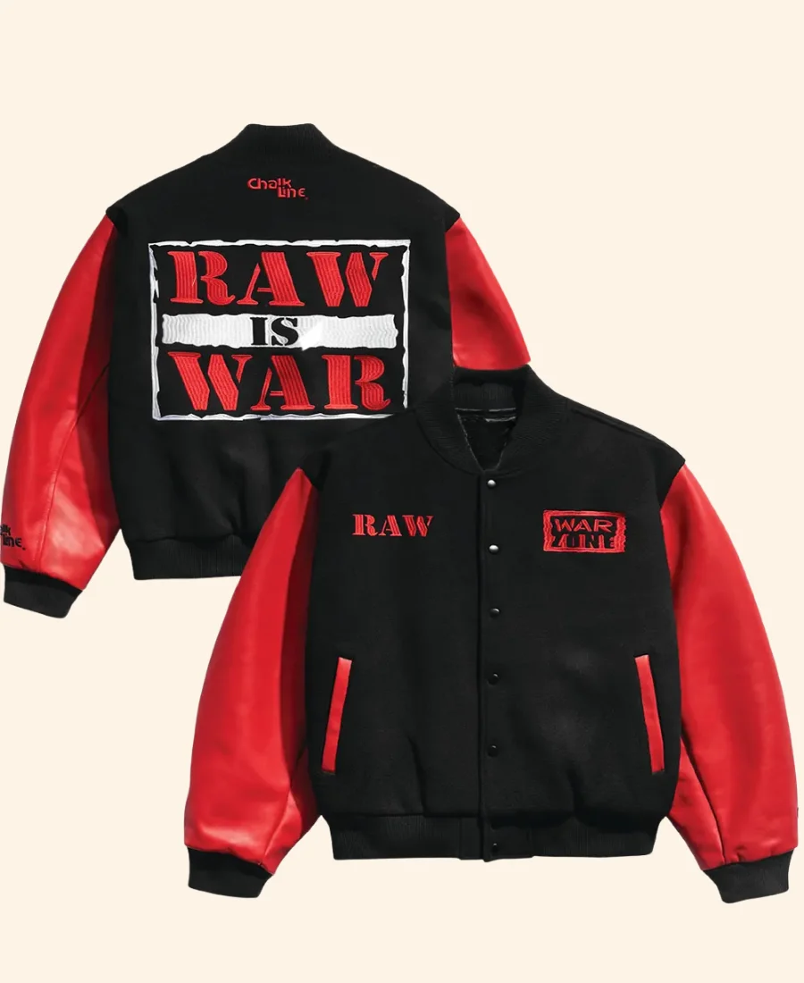 Raw Is War Varsity Jacket Front & Back Image