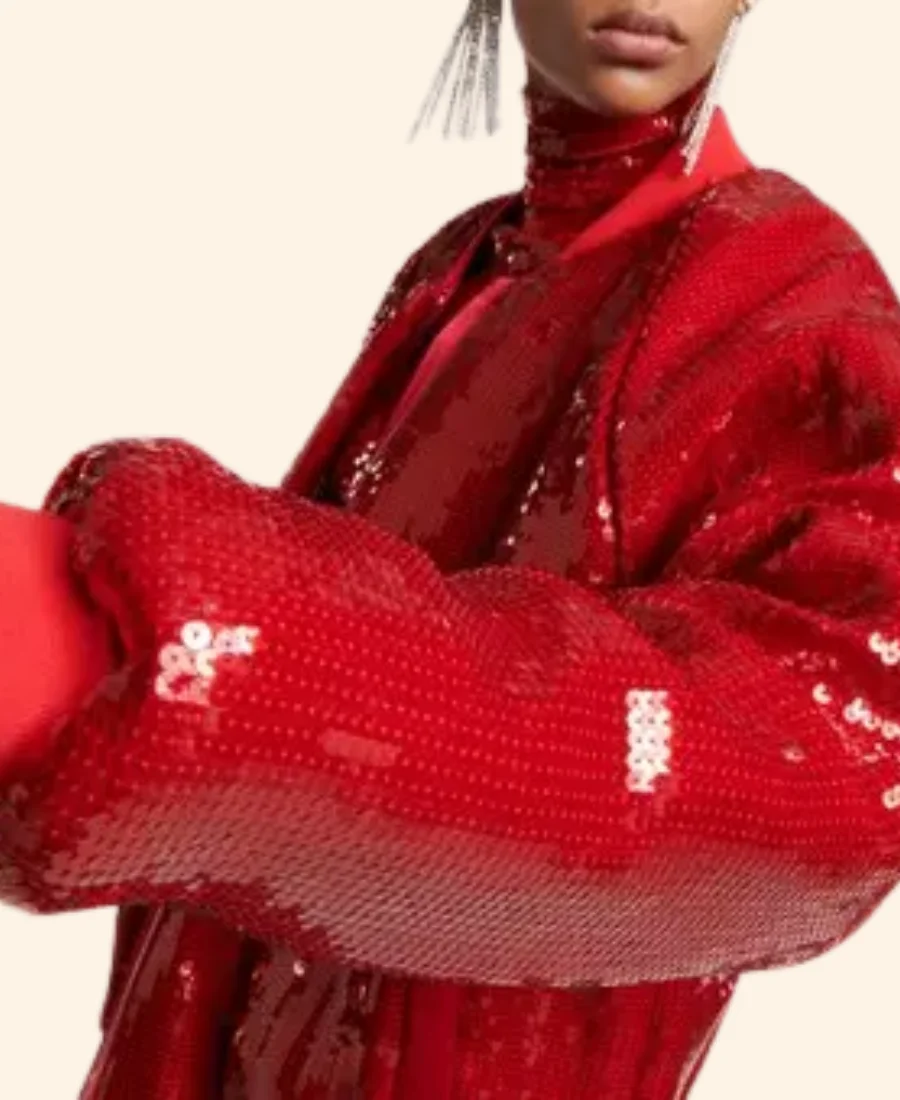 Real Housewives Of Potomac Keiarna Stewart Sequin Bomber Jacket Close Image