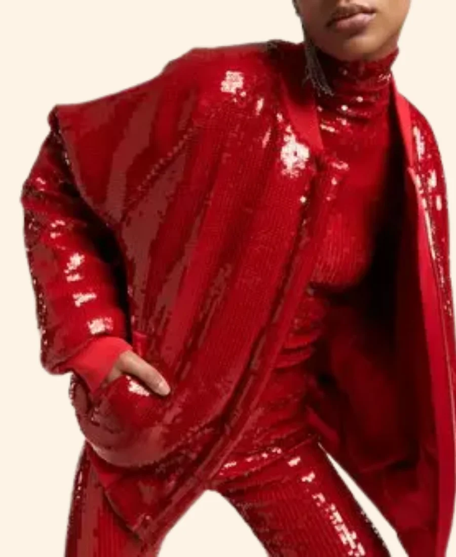 Real Housewives Of Potomac Keiarna Stewart Sequin Bomber Jacket Shoulder Image