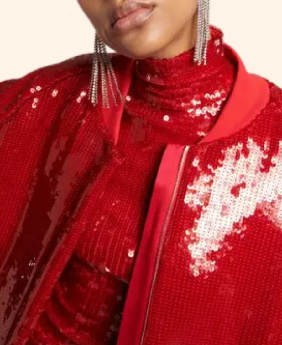Real Housewives Of Potomac Keiarna Stewart Sequin Bomber Jacket Zoom Image