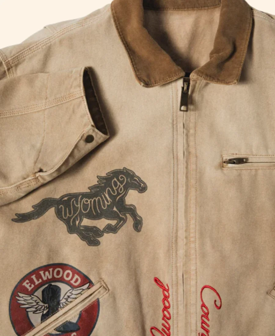 Rodeo Cowboy Western Petrol Jacket Collar Image