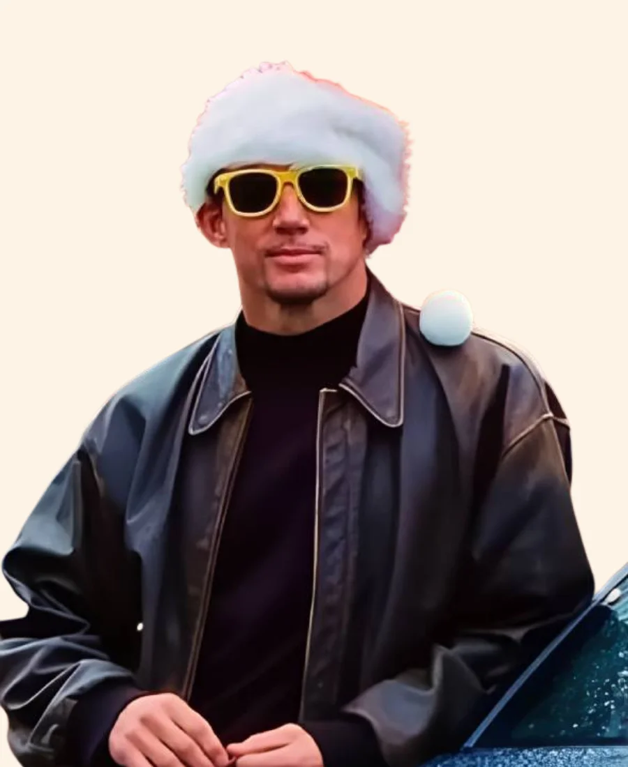 Roofman 2025 Jeffrey Manchester Leather Jacket Front Image