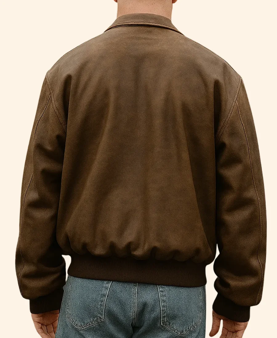 Roofman Channing Tatum Brown Leather Jacket Back Image