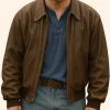 Roofman Channing Tatum Brown Leather Jacket Front Image
