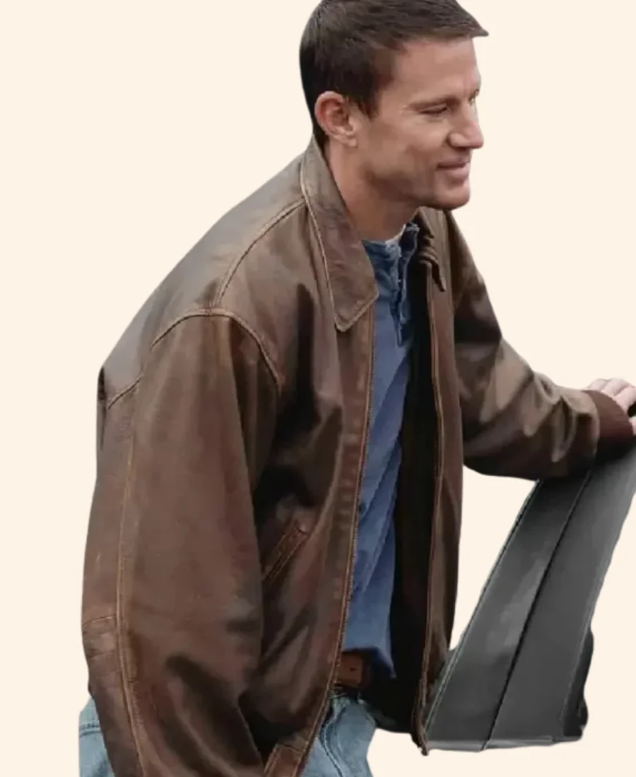 Roofman Channing Tatum Brown Leather Jacket Image