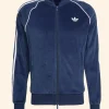 SST Adicolor Velour Track Jacket Blue Front Image