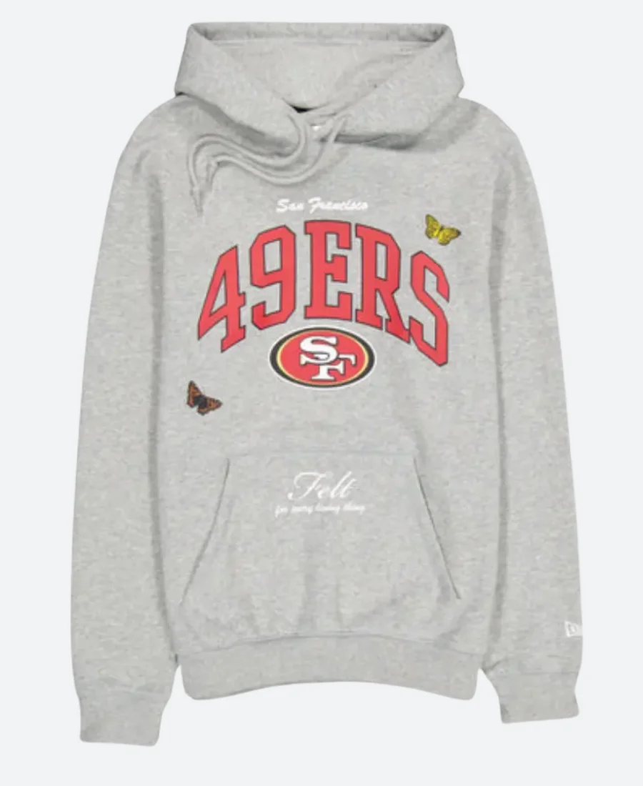 San Francisco 49ers Felt Grey Hoodie