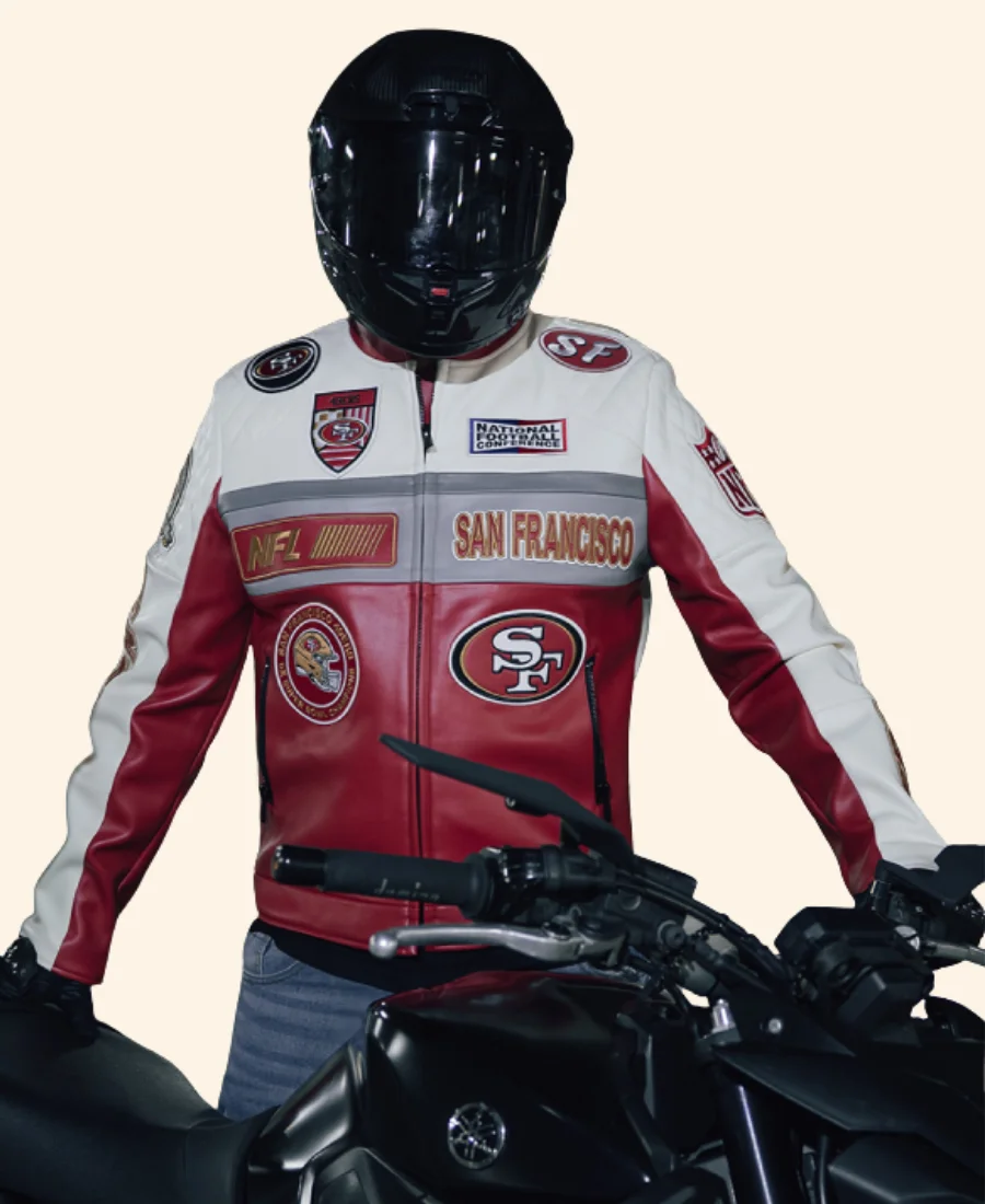 San Francisco 49ers Moto Jacket Front Image