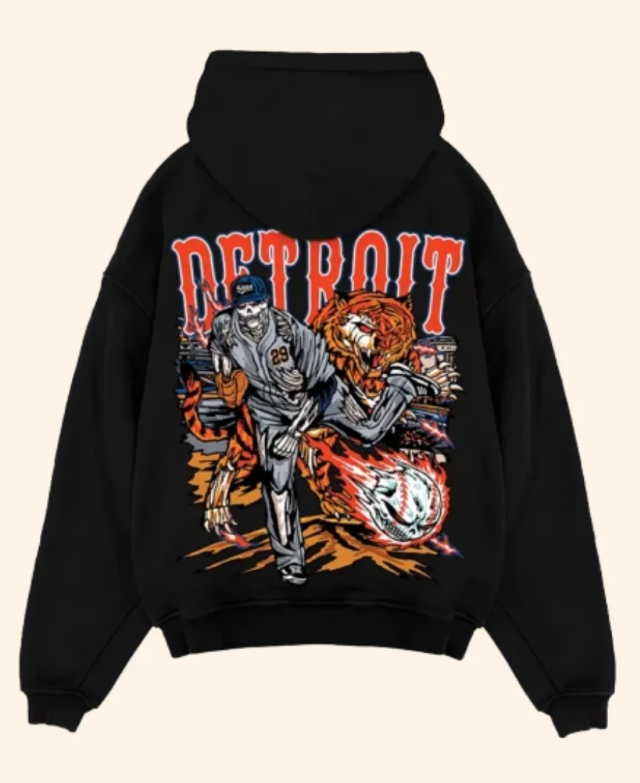 Sana X Detroit Tarik Skubal Hoodie Black back Image