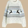 Santa Tell Me Darcy Jacquard Knitted Sweatshirt Front Image