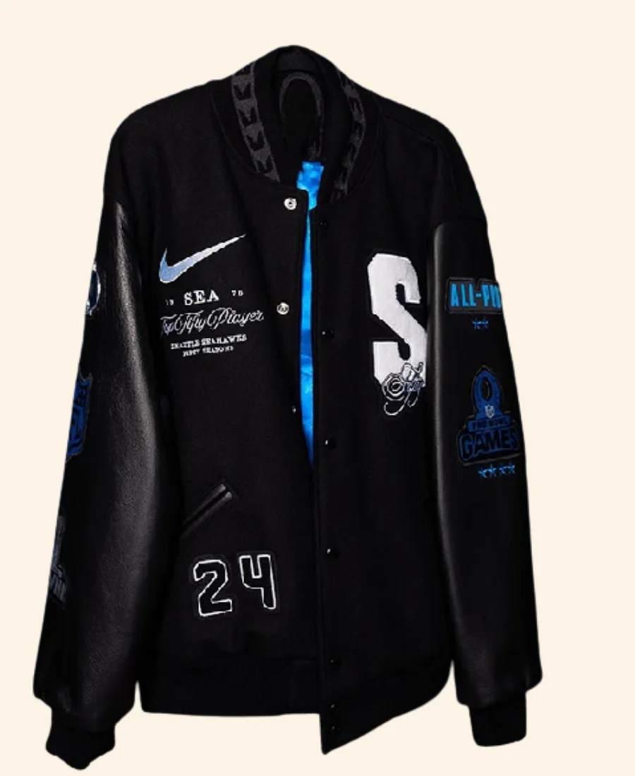 Seattle Seahawks Top 50 Players Varsity Jacket Front Image
