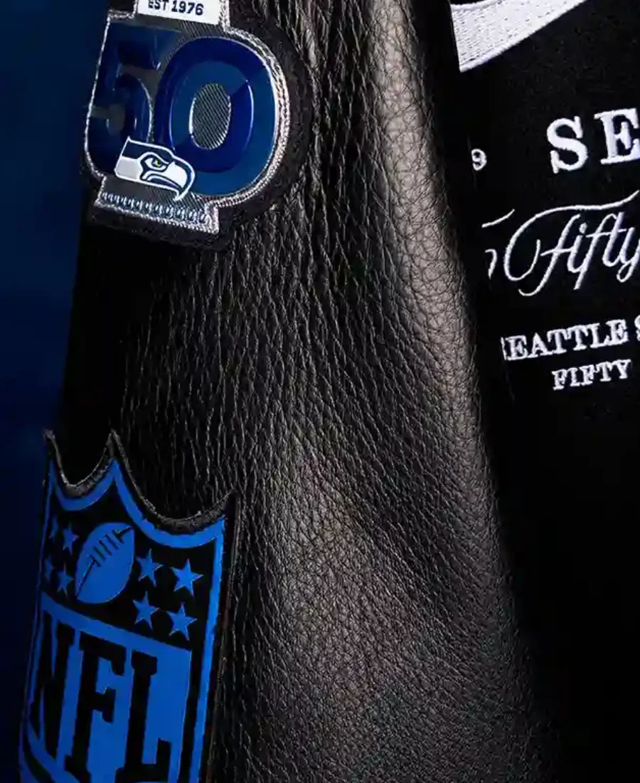 Seattle Seahawks Top 50 Players Varsity Jacket Other Patch Image