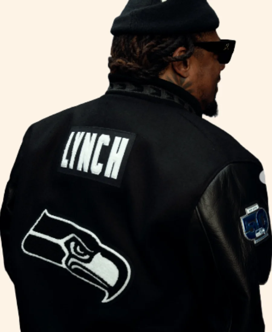 Seattle Seahawks Top 50 Players Varsity Jacket Style 01 Close Back Image