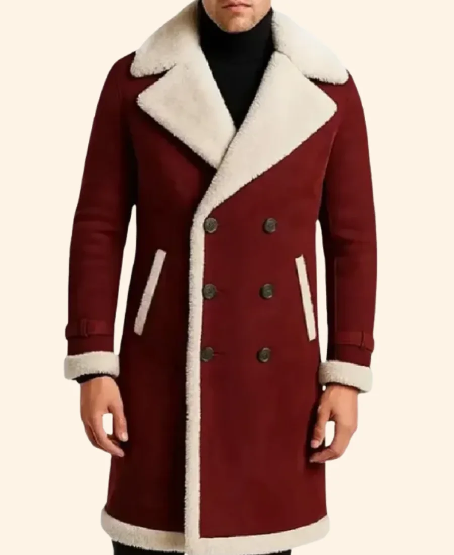Shearling Long Winter Coat Front Image