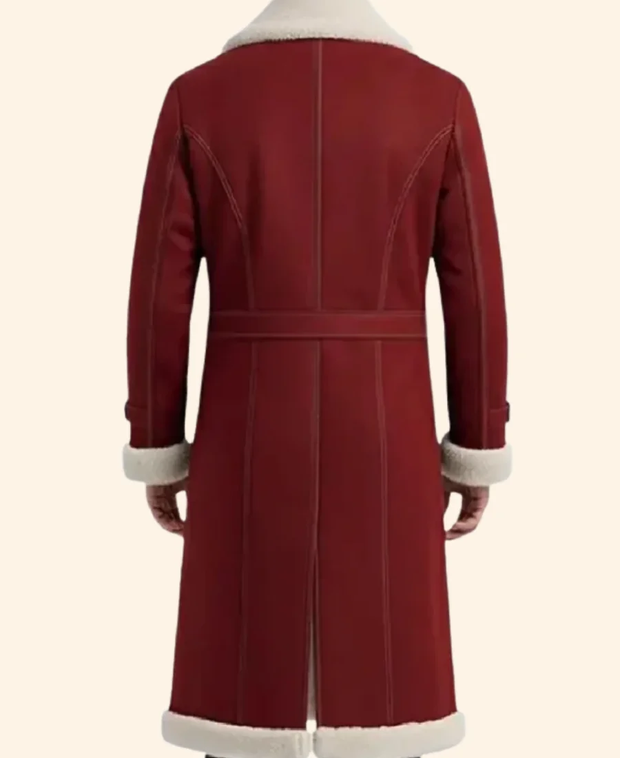 Shearling Long Winter Coat back Image