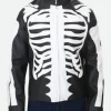 Skeleton Bones Leather Jacket Front Image